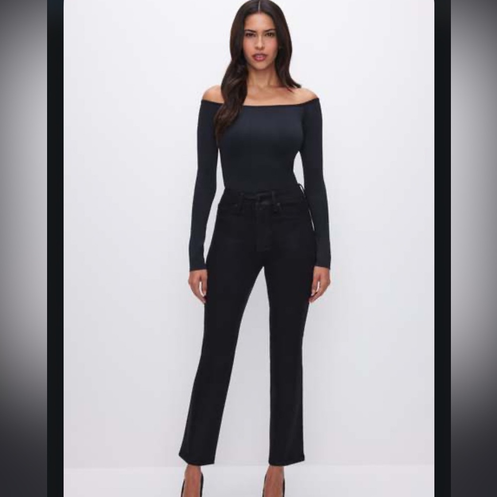 Good American straight coated jeans